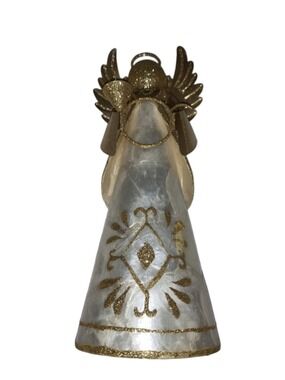 Unbranded Holiday Decor Gold White Angel Christmas Tree Topper One Size